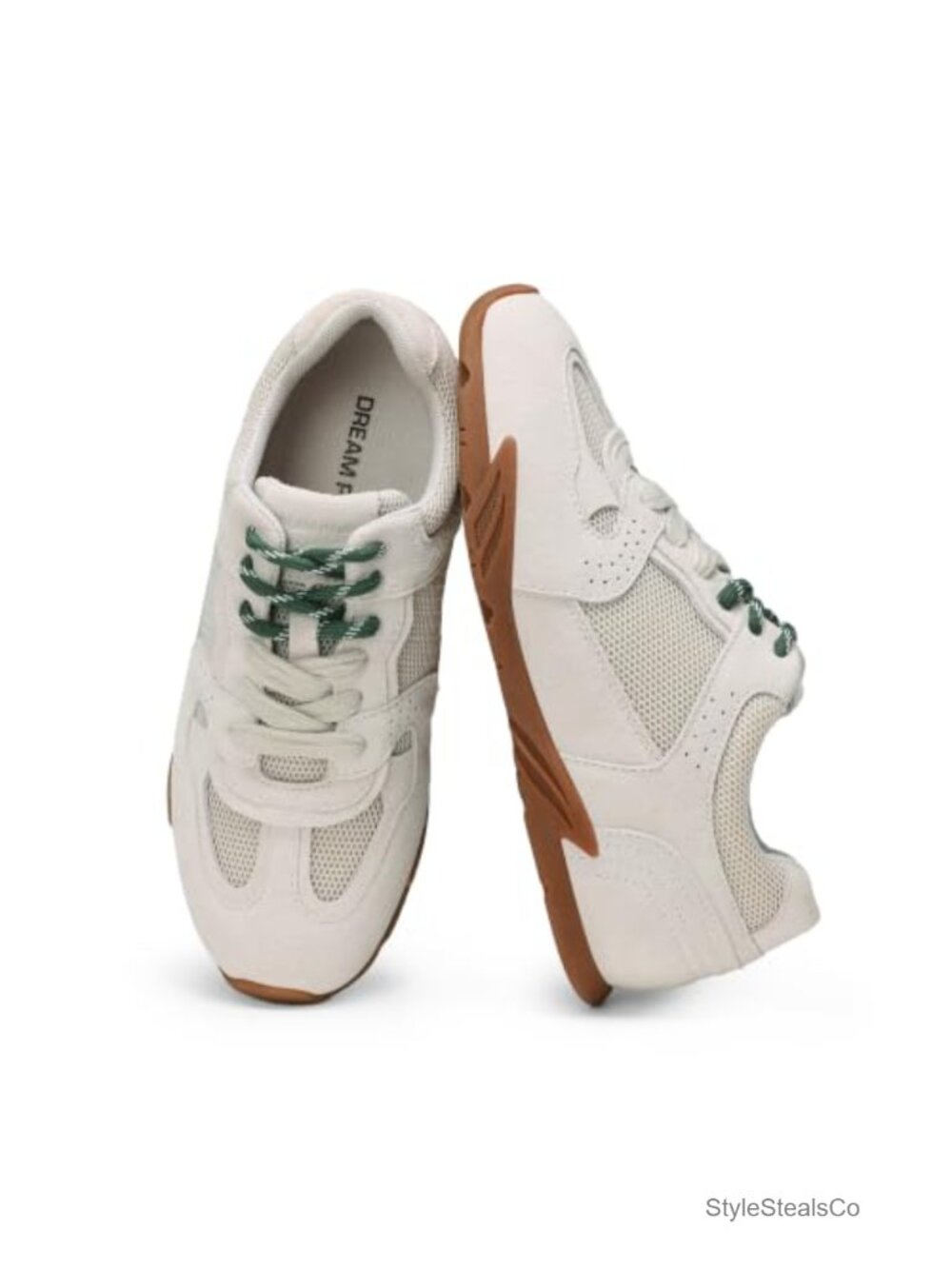 Retro Lace Up Sneakers Suede Mesh Walking Shoes